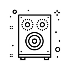 Sound vector line icon of a powerful audio speaker system. Loudspeaker design element for music and entertainment sv (106).ai