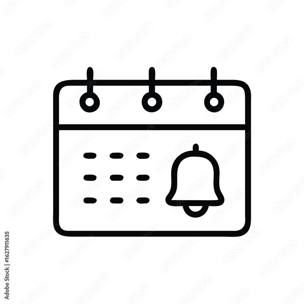 Poster calendar reminder notification icon for event schedule and appointment management vector graphic des