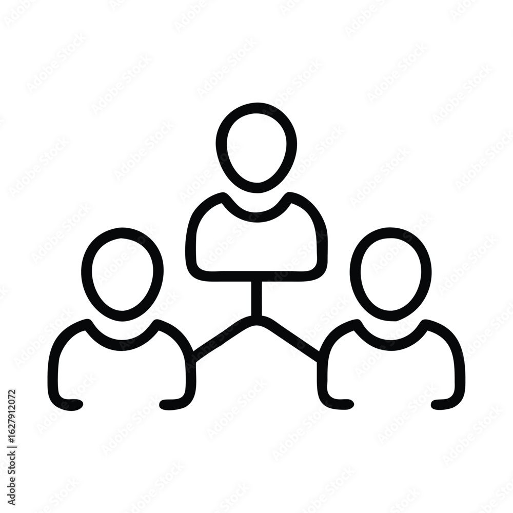 Poster organization chart icon vector representing business hierarchy and team management structure illustr