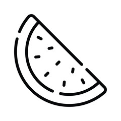 Visually engaging linear icon of watermelon slice snack