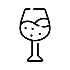 A modern outline icon of fine wine glass