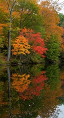Fototapeta premium Autumn Reflections on a Calm River