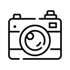 Easy to edit linear icon of vacation camera shot