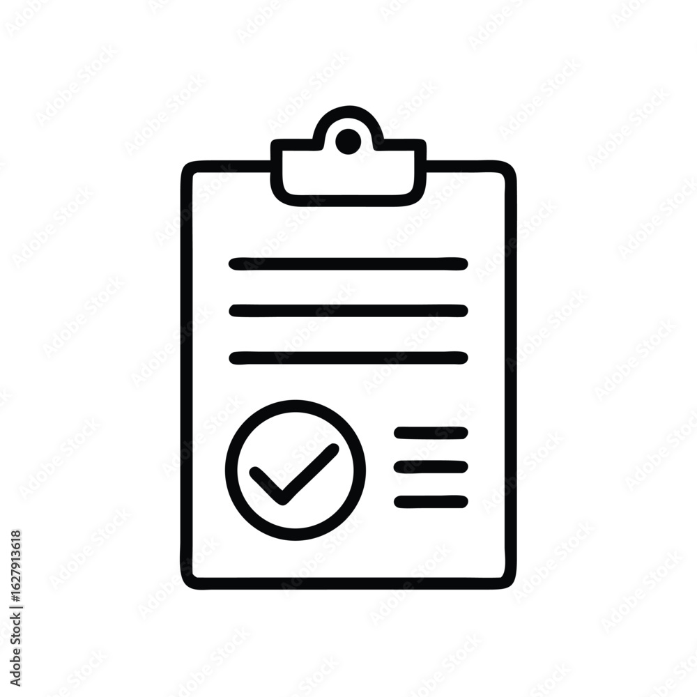 Poster checklist clipboard checkmark icon symbol for task management approved list and document verificatio