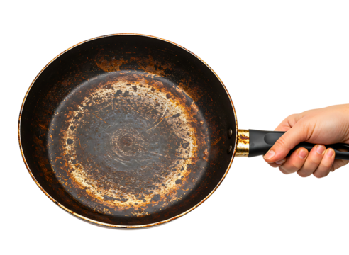 frying, pan, steel, kitchenware, cooking, food, preparation, handle, hand, holding, kitchen, cookware, utensil, restaurant, chef, culinary, domestic, home, well, used, worn, seasoned, black, metal, ro - Powered by Adobe