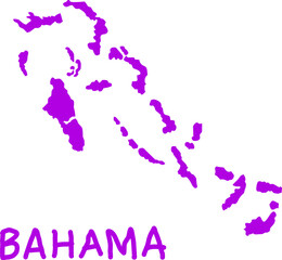 Stylized turquoise map of the Bahamas with island silhouettes on a white background. Modern design ideal for travel, tourism, or Caribbean-themed content.
