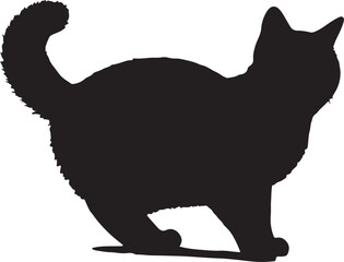 Havana Brown full image in silhouette image white background..