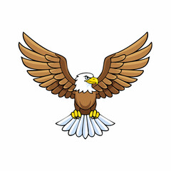 Obraz premium American Bald Eagle Cartoon Vector Illustration for Patriotic Design and Symbolism