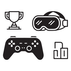 Gaming and vr icon set