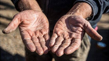 Fototapeta premium hands of old man