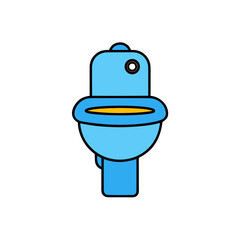 cartoon illustration of a man holding a toilet bowl