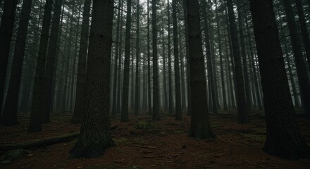 Foggy Pine Forest