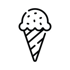 Premium linear icon of fruity ice cone dessert
