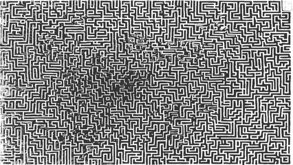 Complex Maze Design Tutorial, Grunge black and white urban vector texture. design, Intricate Maze Pattern vector illustration design transparent background