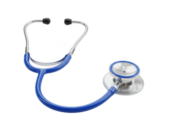 Blue stethoscope isolated on transparent background