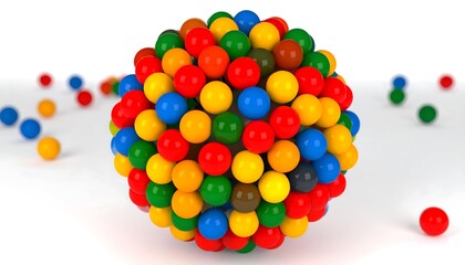 Cluster of colorful spheres