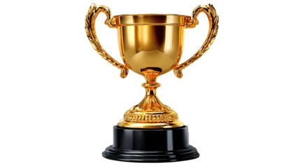 Golden Trophy: A captivating, detailed capture of a gleaming golden trophy, representing achievement, success, and victory. 
