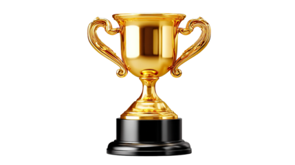 Golden Trophy: A gleaming gold trophy stands as a symbol of victory and achievement, ready to celebrate success and reward hard work.