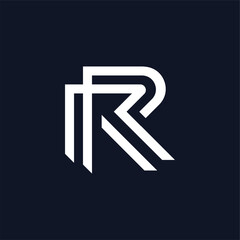 Monogram RR Logo on Dark Blue Background