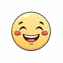 Fototapeta premium Joyful Expression: A Delightful Cartoon Emoji Radiating Happiness and Positivity