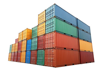 Fototapeta premium Shipping Containers isolated on a transparent background. 