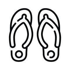 A premium linear icon of rubber flip flops