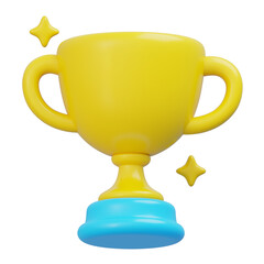 Yellow trophy glittering stars success