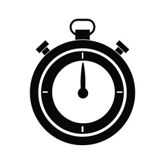 Silhouette of a stopwatch on white background Vector illustration