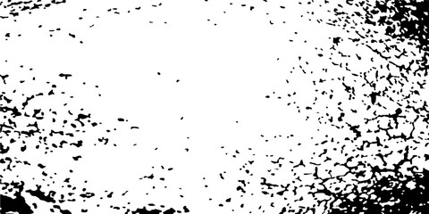 Rectangular grunge black texture with rough faded surface and damaged effect. Urban wall or metal corrosion background for vintage design. Vector illustration.