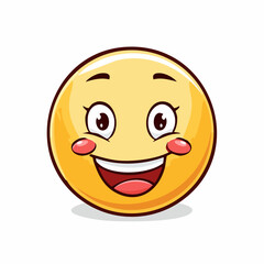 Fototapeta premium Cheerful Cartoon Emoji with Rosy Cheeks and Expressive Eyes Spreading Joy and Positivity