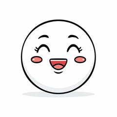 Obraz premium Adorable Smiling Circle Character: A Delightful and Happy Round Emoji Illustration