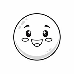 Fototapeta premium Adorable smiling moon cartoon illustration, perfect for children's books and educational materials