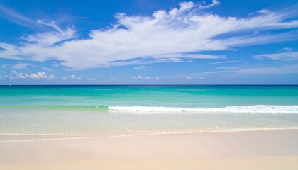 tropical beach with blue sky