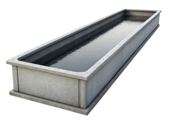 Water trough isolated on a transparent background.