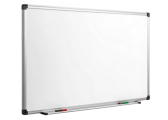 Whiteboard isolated on a transparent background.