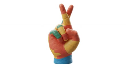 Colorful crossed fingers hand image