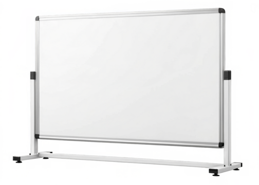 Whiteboard isolated on a transparent background.