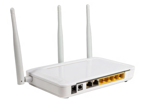Wi-Fi Router isolated on a transparent background.