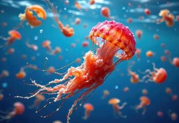 the frequency of jellyfish blooms increases with climate change due to warmer waters enhancing larval survival and reproductive success.