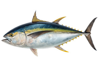 Fototapeta premium Yellowfin Tuna isolated on a transparent background.