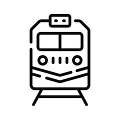 Premium outline icon of local travel city tram