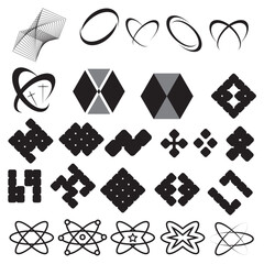 Modern Tech & Science Logos icons shapes elements Collection
