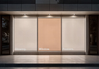 Outdoor Glowing Posters Mockup
