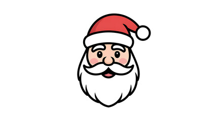 Smiling Santa Claus head, cartoon style.
