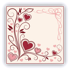 Hand Drawn Floral Heart Background. Floral Vector Design Element for Valentine's Day, Birthday, New Year, Christmas Card, Wedding Invitation,Sale Flyer.