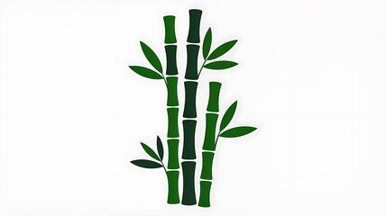 Green bamboo stalks with leaves, a symbol of growth.

