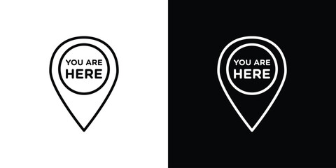 You are here icon graphic, editable stroke. Suitable for website design, logo, app, template, and ui ux.