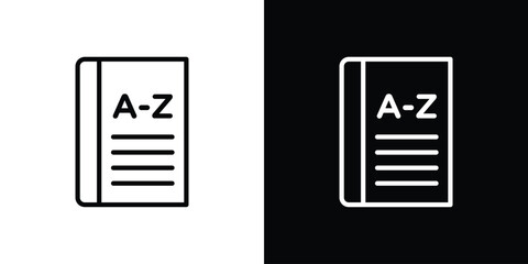 Vocabulary icon graphic, editable stroke. Suitable for website design, logo, app, template, and ui ux.