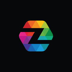 Colorful Hexagon Letter Z Logo Design Vector Template
