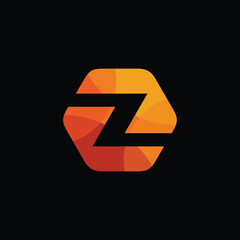 Hexagon Letter Z Logo Design Vector Template